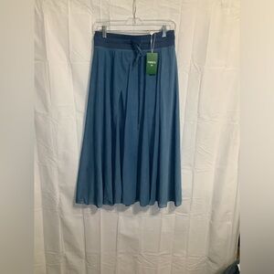 HALARA Teal Blue Drawstring A-Line Midi Skirt
